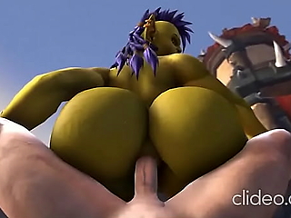 Thick Orc girl gets a ride on a human's big cock, petite teen style.